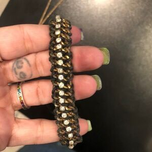 Women's Gold, Black, Diamond Bracelet